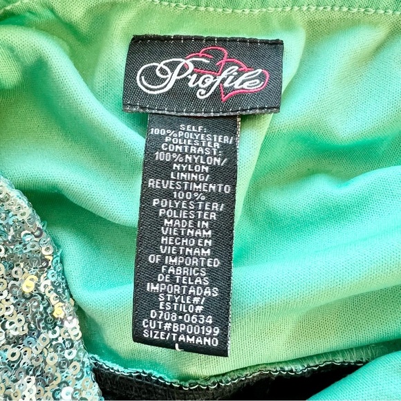 Vintage Y2K High Low Hem Sequin Prom Dress Tie Halter Neck Juniors Large Fairy - Picture 9 of 9